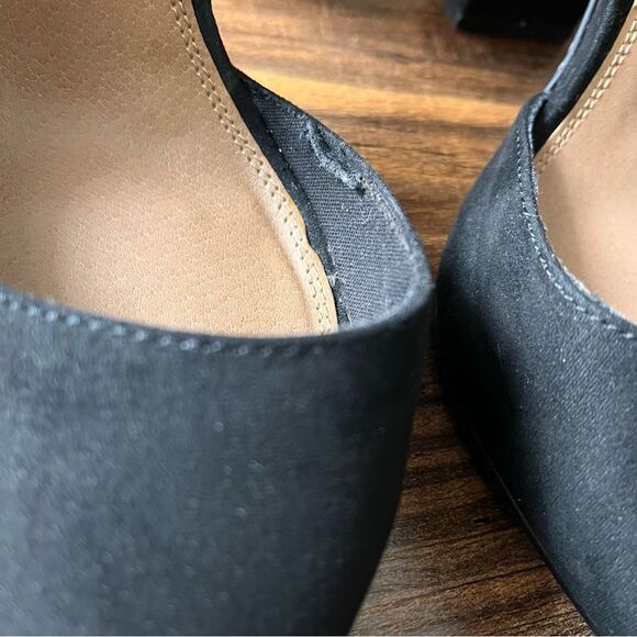 ASOS DESIGN Black Faux Suede Waiter D'orsay High Heels Size 9 - Picture 5 of 9